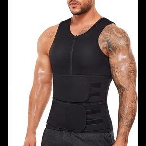 Sauna Suit for Men Waist Trainer Neoprene Sweat Vest with AdjustableTrimmer Belt